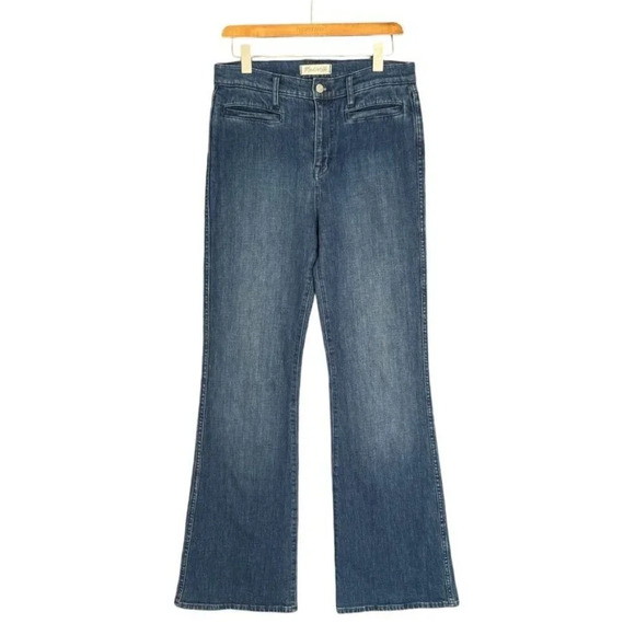 Madewell Flea Market Flare High Waist med Blue Wash Jeans Size 29 Tall - Picture 2 of 8
